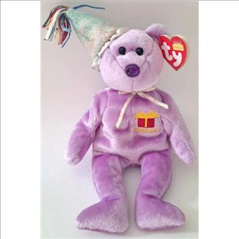 2002 Ty Beanie Baby February The Birthday Bear - New With Tags