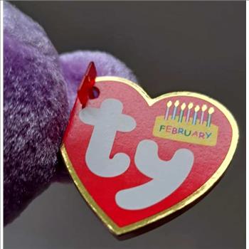 2002 Ty Beanie Baby February The Birthday Bear - New With Tags
