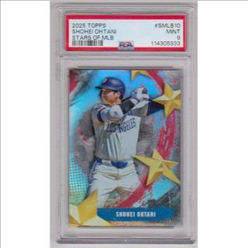 Graded PSA Mint 9 - Shohei Ohtani 2025 Topps Stars Of MLB #SMLB-10 Insert Card 