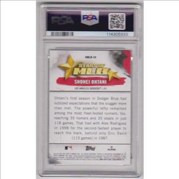 Graded PSA Mint 9 - Shohei Ohtani 2025 Topps Stars Of MLB #SMLB-10 Insert Card 