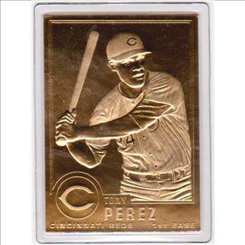 22kt Gold - TONY PEREZ 1996 Danbury Mint Gold Card - HOF'er
