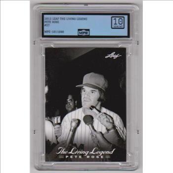 Graded MPE Gem Mint 10 -  Pete Rose 2012 Leaf The Living Legend #27 Card