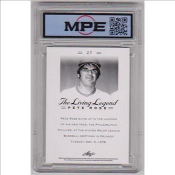 Graded MPE Gem Mint 10 -  Pete Rose 2012 Leaf The Living Legend #27 Card