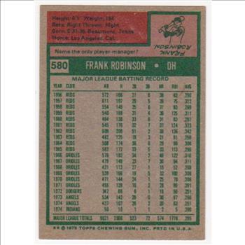 1975 Topps Frank Robinson #580 Card - HOF'er