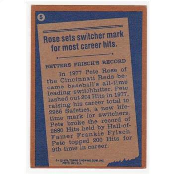 1978 Topps Pete Rose #5 Card