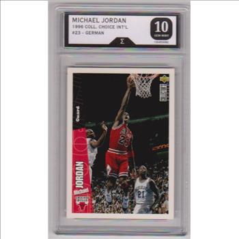 Graded Sigma Gem Mint 10 - Michael Jordan 1996-97 Collector's Choice German #23 Card