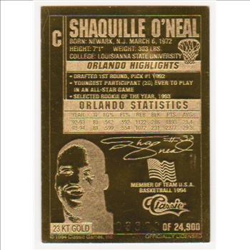 23 kt Gold - Shaquille O'Neal 1994 Classic Gold Card (1/24,900)