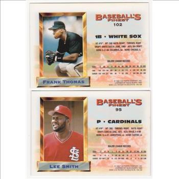 1993 Topps Finest Frank Thomas #102 + Lee Smith #95 Card Pair