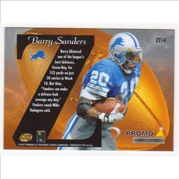 1997 Zenith Z-Team Barry Sanders #ZT14 Promo Card