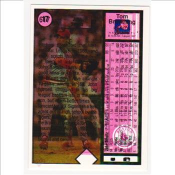 Error - John Smoltz 1989 Upper Deck Rookie With Blank Front/Double Print Back - Rare Misprint