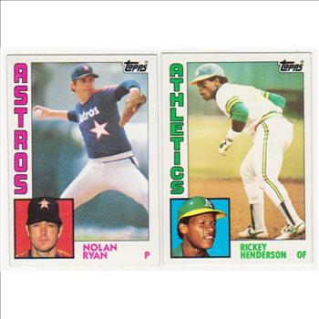 1984 Topps Nolan Ryan #470 + Rickey Henderson #230 Card Pair