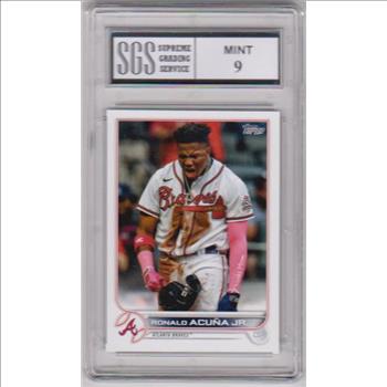 Graded Mint 9 - Ronald Acuna, Jr. 2022 Topps #200 Card