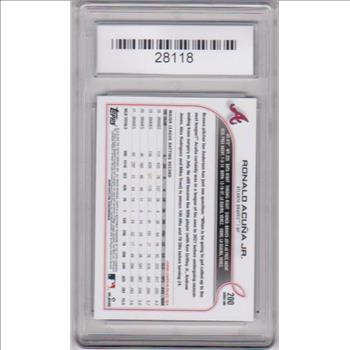 Graded Mint 9 - Ronald Acuna, Jr. 2022 Topps #200 Card