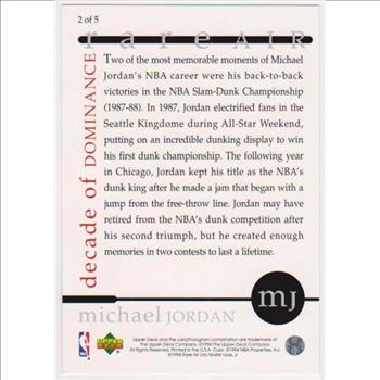 1994 Upper Deck MICHAEL JORDAN Rare Air 3.5x5 Jumbo Card #2 of 5