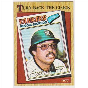 Wrong Back Error - Reggie Jackson 1987 Topps Turn Back The Clock Baseball Card