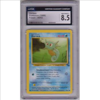 Graded CGC NM/Mint+ 8.5 - Horsea 1999 Pokemon Fossil #49/62 Card