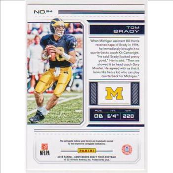 Tom Brady 2018 Panini Contenders Draft Picks #94 Card