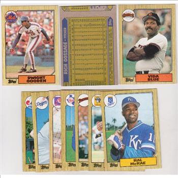 ERROR LOT - 10 Different 1987 Topps Baseball Wrong Back Errors - Dwight Gooden + More