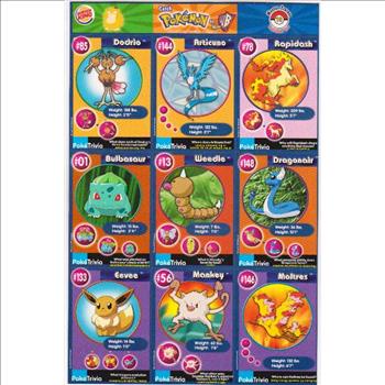 1999 Pokemon Master Trainer Collector Set Uncut 9 Card Sheet #18