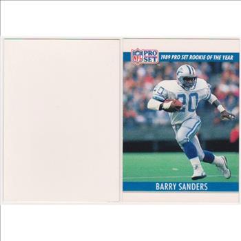 Barry Sanders 1990 Pro Set White Border Double Front Error + Blank Front Error Card Pair