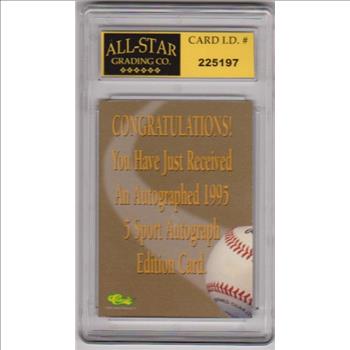 Signed Rookie Graded 10 - Karim Garcia 1995 Classic 5-Sport Certified Autographed Insert Card