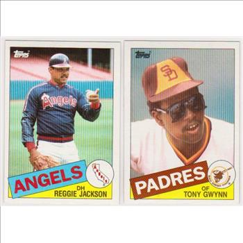 1985 Topps Reggie Jackson #200 + Tony Gwynn #660 Card Pair