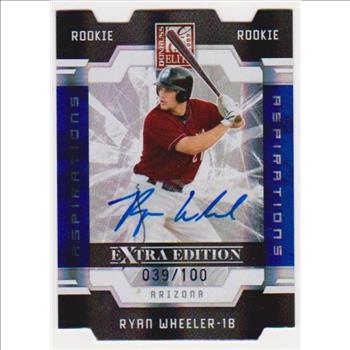 #39/100 Produced - Ryan Wheeler 2009 Donruss Elite Extra Edition Aspirations Die Cut #72 Certified Autographed Insert Rookie Card