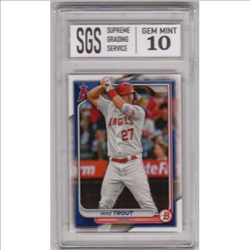 Graded Gem Mint 10 - Mike Trout 2024 Bowman #19 Card