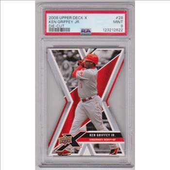Graded PSA Mint 9 - Ken Griffey, Jr. 2008 Upper Deck X Die-Cut #28 Card