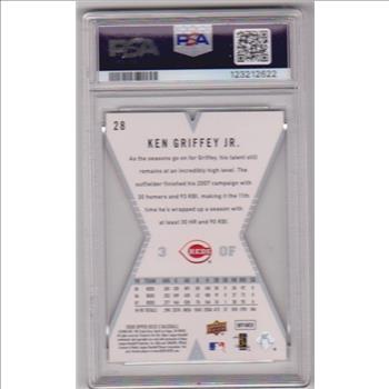Graded PSA Mint 9 - Ken Griffey, Jr. 2008 Upper Deck X Die-Cut #28 Card