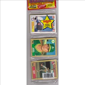 1987 Topps Baseball 49 Card Rack Pack w/ Teddy Higuera On Front