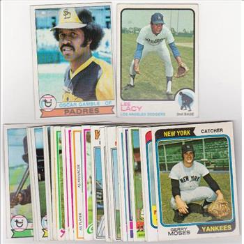 25 Different 1970's Topps Baseball Cards (1973-1979) w/ Oscar Gamble + More