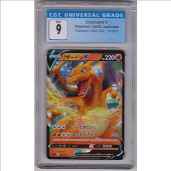 Graded CGC Mint 9 - Charizard V 2020 Pokemon Japanese VMAX SC2 #001/021 Card