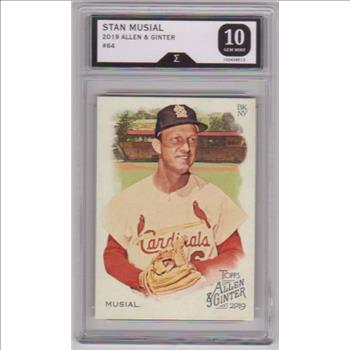 Graded Sigma Gem Mint 10 - Stan Musial 2019 Topps Allen & Ginter #64 Card