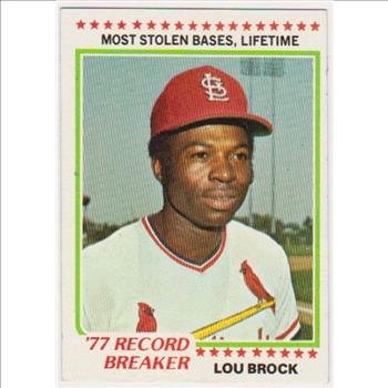 1978 Topps Lou Brock #1 Card - HOF'er