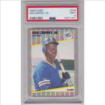Rookie Graded PSA Mint 9 - Ken Griffey, Jr. 1989 Fleer #548 Card