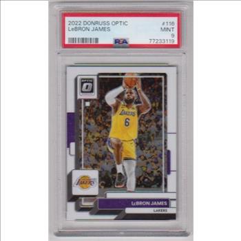 Graded PSA Mint 9 - Lebron James 2022-23 Donruss Optic #116 Card