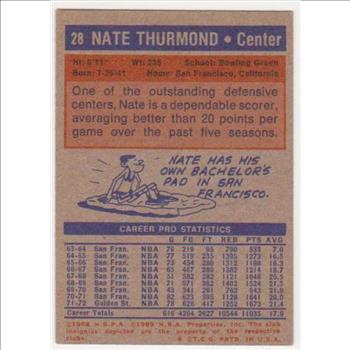 1972-73 Topps Nate Thurmond #28 Card - HOF'er