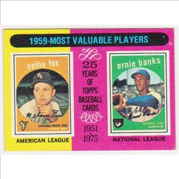 1975 Topps Nellie Fox/Ernie Banks #197 Card - HOF'ers