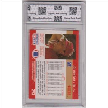 Graded Sigma Mint 9  - Joe Montana 1990 Pro Set #293 Card
