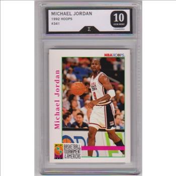 Graded Sigma Gem Mint 10 - Michael Jordan 1992 Hoops USA #341 Card