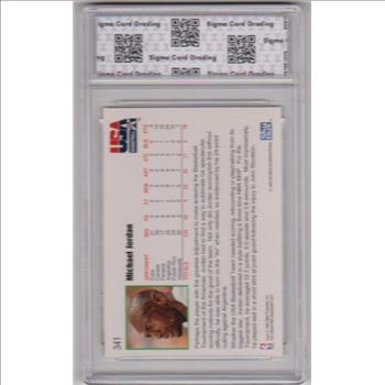 Graded Sigma Gem Mint 10 - Michael Jordan 1992 Hoops USA #341 Card