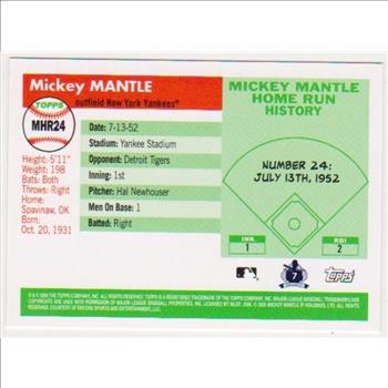 Mickey Mantle '55 Topps Style HR #24 2006 Topps #MHR24 Insert Card