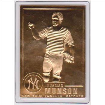 22 kt Gold - THURMAN MUNSON 1996 Danbury Mint Gold Card