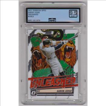 Graded MPE Mint+ 9.5 - Aaron Judge 2021 Donruss Optic Unleashed #UNL5 Insert Card