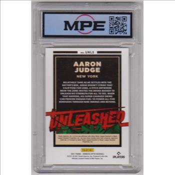 Graded MPE Mint+ 9.5 - Aaron Judge 2021 Donruss Optic Unleashed #UNL5 Insert Card