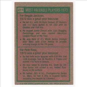 1975 Topps Reggie Jackson/Pete Rose #211 Card