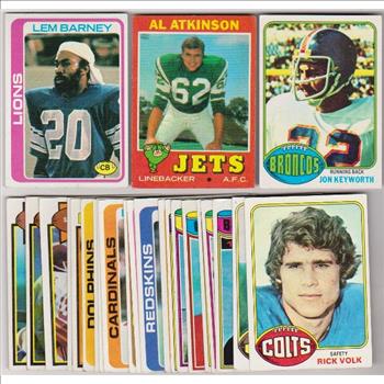 24 Different 1970's Topps Football Cards (1971-1979) w/ Lem Barney + More