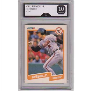 Graded Sigma Gem Mint 10 - Cal Ripken Jr. 1990 Fleer #187 Card