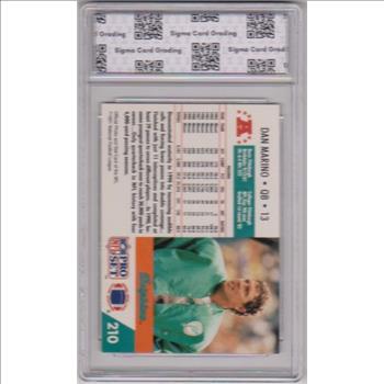 Graded Sigma Mint+ 9.5 - Dan Marino 1991 Pro Set #210 Card